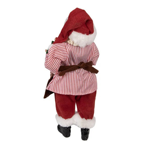 Figurina Babbo Natale con matite e trenino 28 cm rosso - Arredo Casa da Sogno