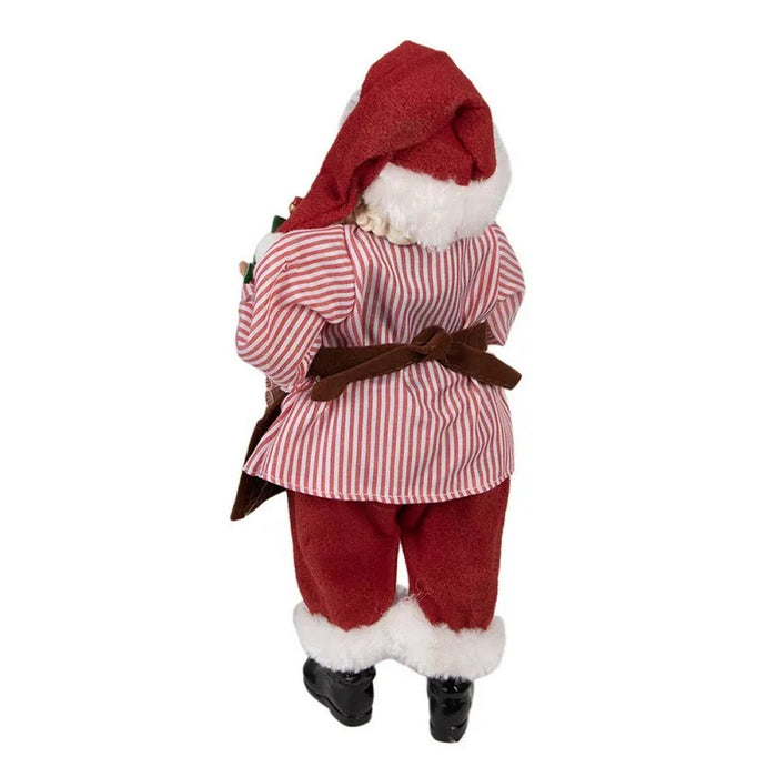 Figurina Babbo Natale con matite e trenino 28 cm rosso
