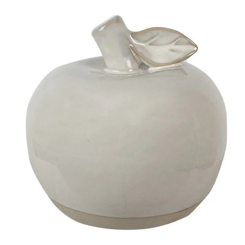 Decorazione mela 13 cm beige porcellana grande - Arredo Casa da Sogno