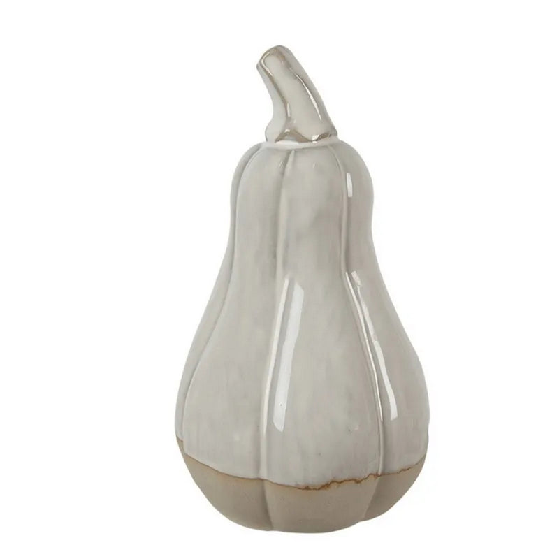 Decorazione zucca a pera 9 cm beige porcellana - Arredo Casa da Sogno
