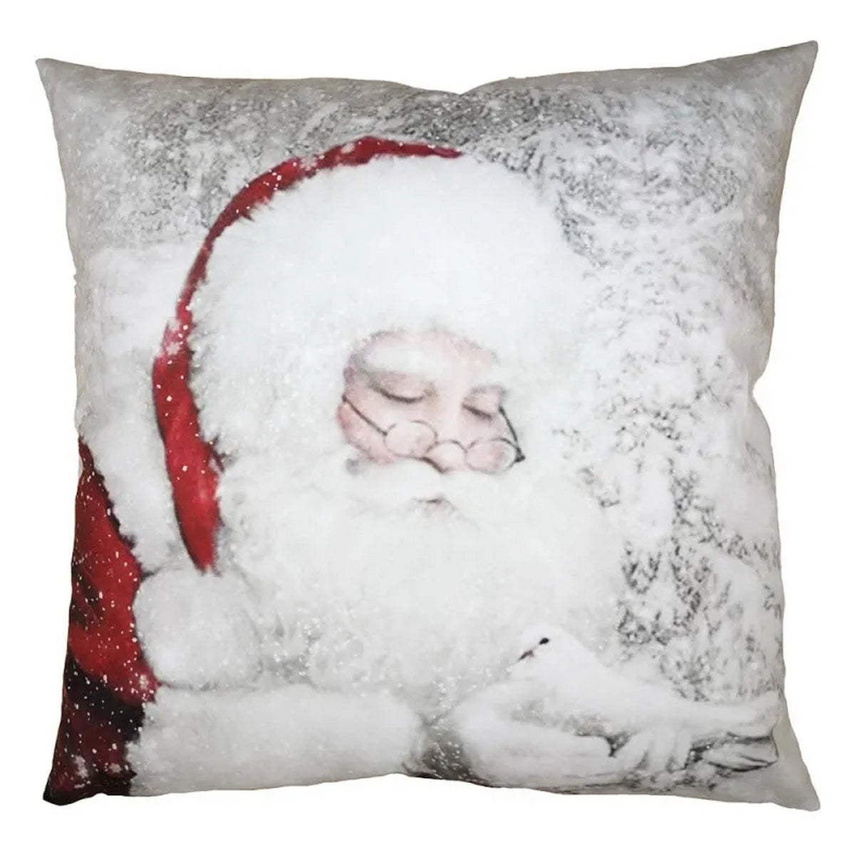 Federa per cuscino 45x45 cm bianco rosso poliestere babbo natale