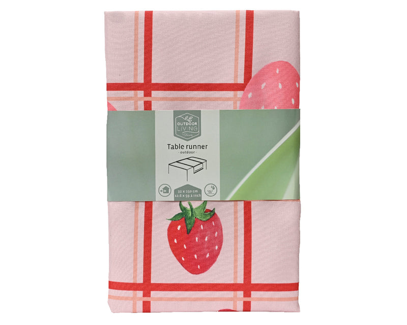 Runner in poliestere riciclato stampa fragola outdoor - Arredo Casa da Sogno
