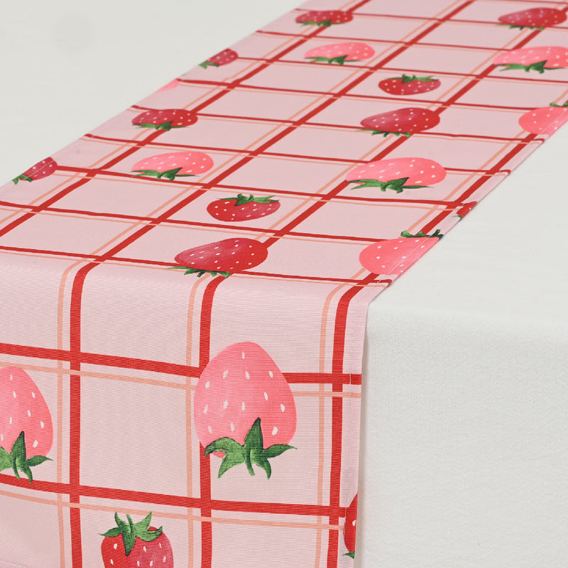 Runner in poliestere riciclato stampa fragola outdoor - Arredo Casa da Sogno