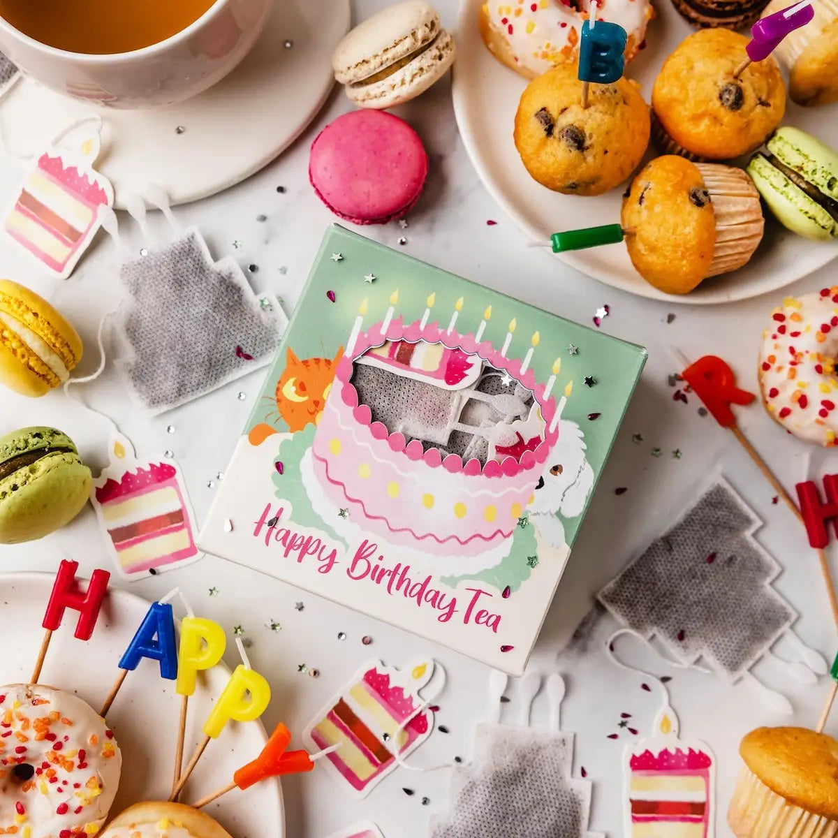 Confezione Regalo Compleanno Tè – 10 Bustine a Forma di Torta