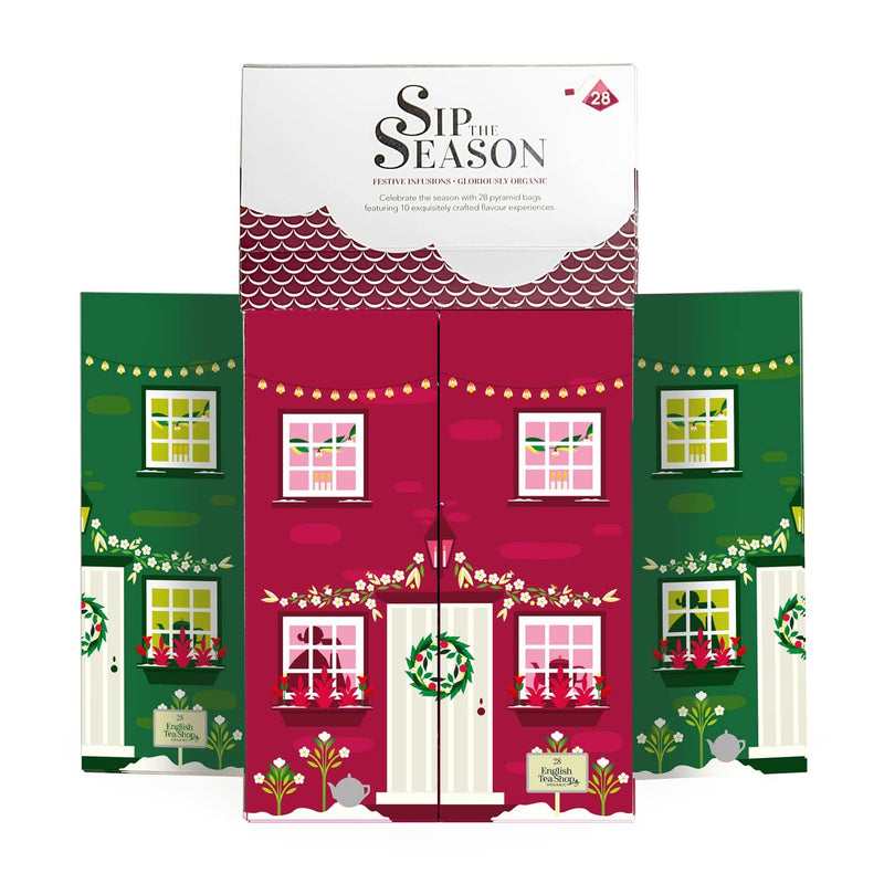 English Tea Shop - Set regalo di tè "Casa d'Inverno" biologico, 10 varietà, 28 bustine piramidali