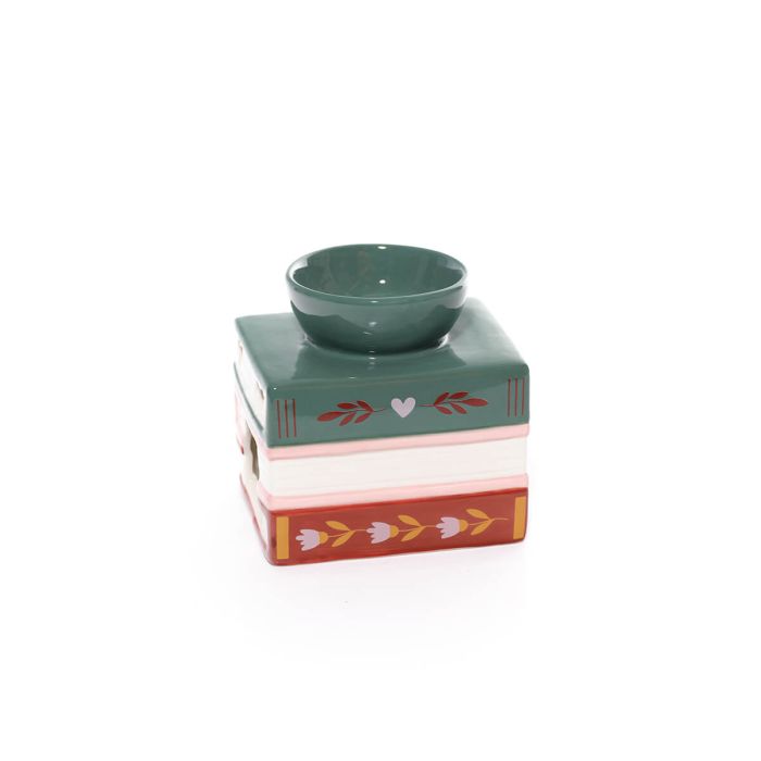 Brucia Essenze in Ceramica a Forma di Libri 11×11×9 cm