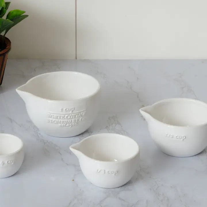 Set 4 Tazze Dosatrici in Ceramica Cottage