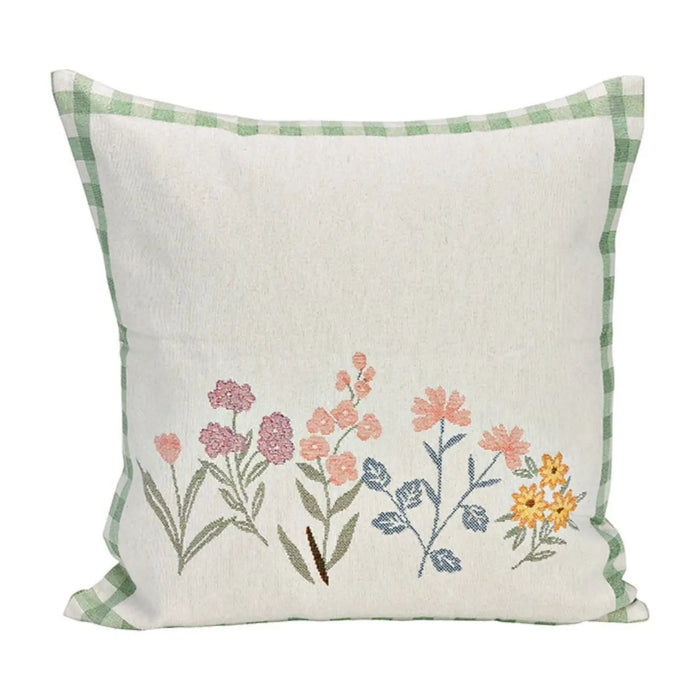 Federa Cuscino 45x45 con Fiori Ricamati