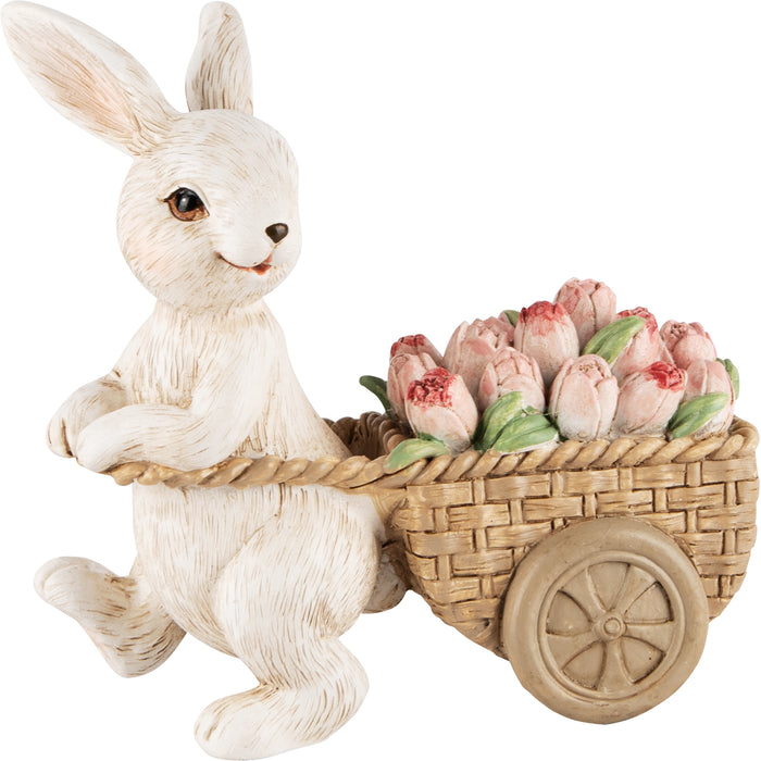 Lapin décoratif avec tulipes