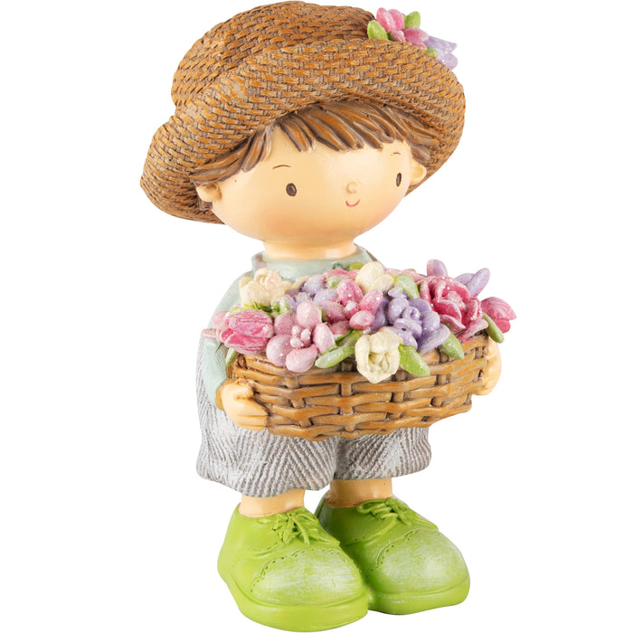 Decorative statue Boy with flowers