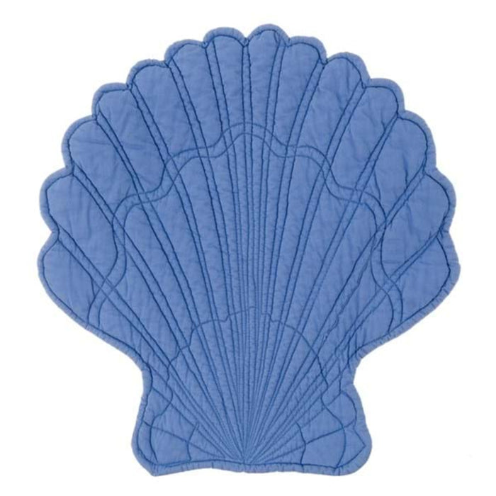 Tovaglietta in cotone blu a forma di conchiglia - SALINO
