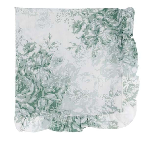 Tovagliolo in cotone bianco con motivo floreale verde - ROSA INGLESE - Arredo Casa da Sogno