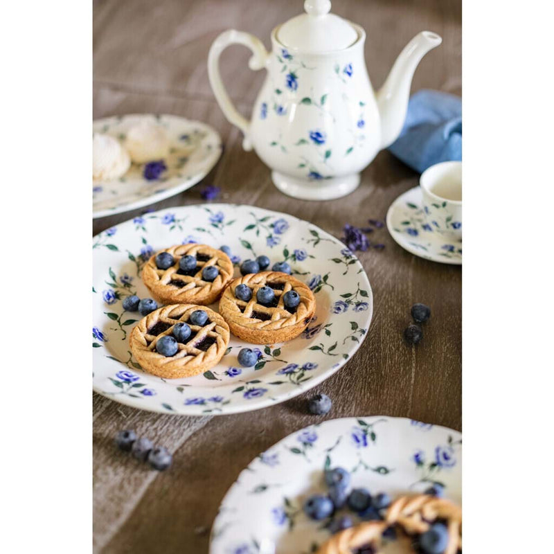 Ciotola cereali in ceramica con roselline blu - Floret full blu - Arredo Casa da Sogno