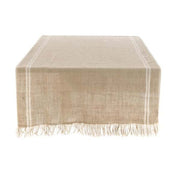 Copritutto in lino tortora con frange - COLLEZIONE LINO - Arredo Casa da Sogno