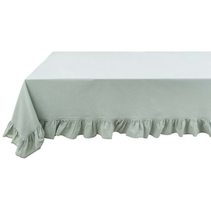 Tovaglia in cotone verde chiaro con balza - Gala - Arredo Casa da Sogno