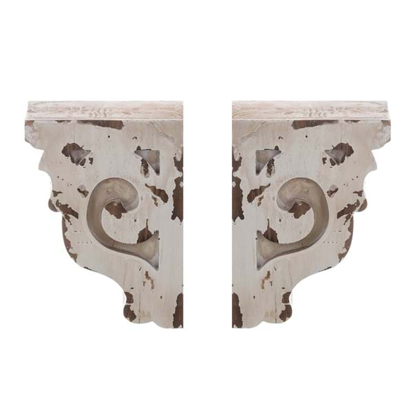 Mensola da Parete in Legno 20x15x8 cm Effetto Decapato – Blanc Mariclò