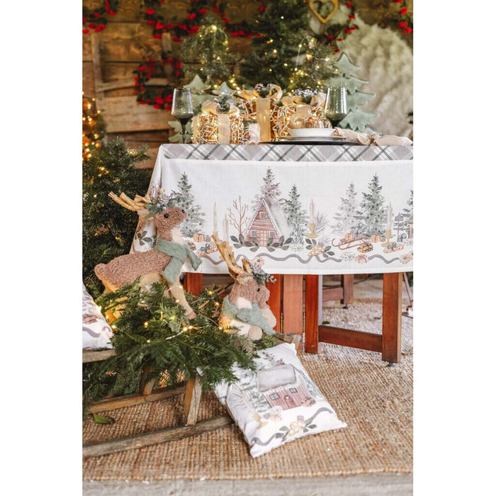 Christmas Tablecloth Secret Shelter 160×240 cm - Blanc Mariclò