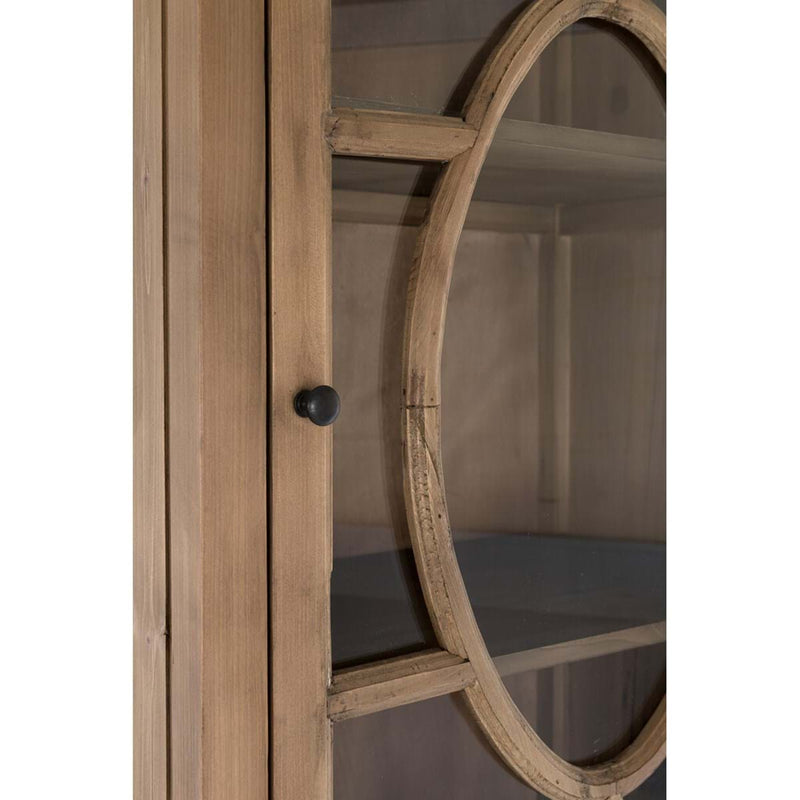 Vetrina in Legno di Cedro Riciclato 80x45x210 cm Blanc Mariclò