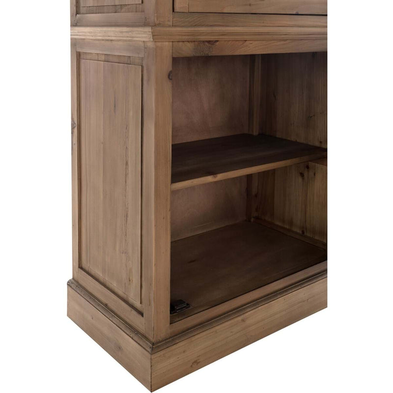 Vetrina in Legno di Cedro Riciclato 80x45x210 cm Blanc Mariclò