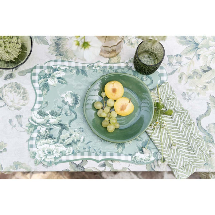 Nappe L'Herboriste avec Bordure Verte 150×180 cm Blanc Mariclò