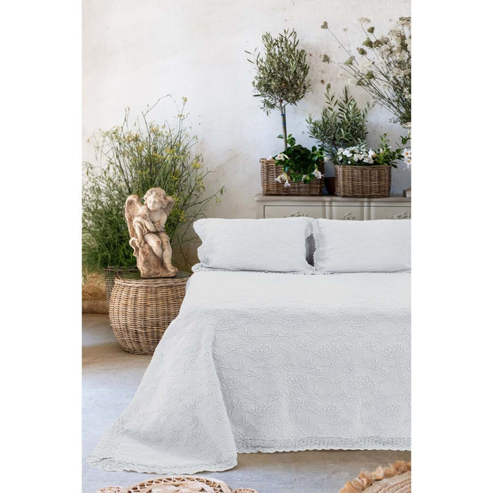 Copriletto Matrimoniale Fiordaliso 250x260 cm Bianco 100% Cotone | Blanc MariClo'
