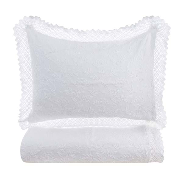 Copriletto Matrimoniale Fiordaliso 250x260 cm Bianco 100% Cotone | Blanc MariClo'