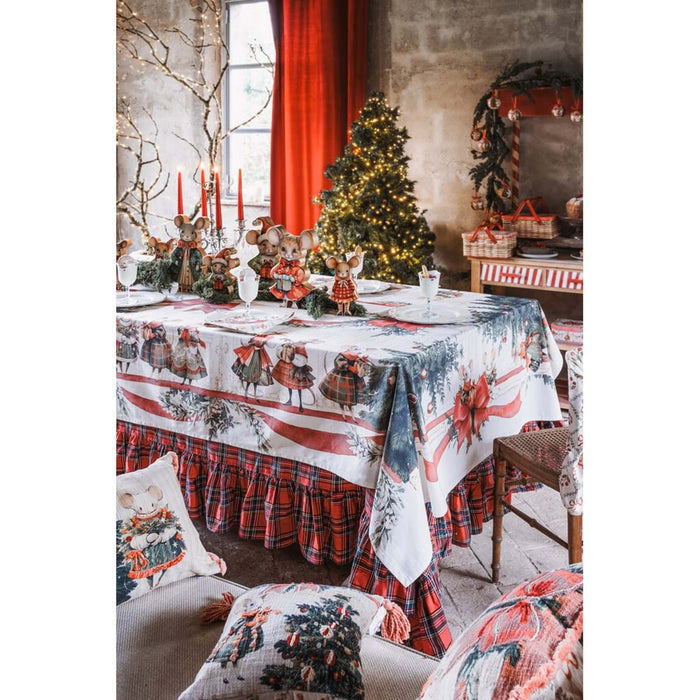 Tovaglia natalizia Favola di Natale 150 x 220 cm Blanc Mariclò