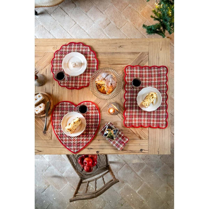 Tovaglietta natalizia a quadri Montana Red Blanc Mariclò
