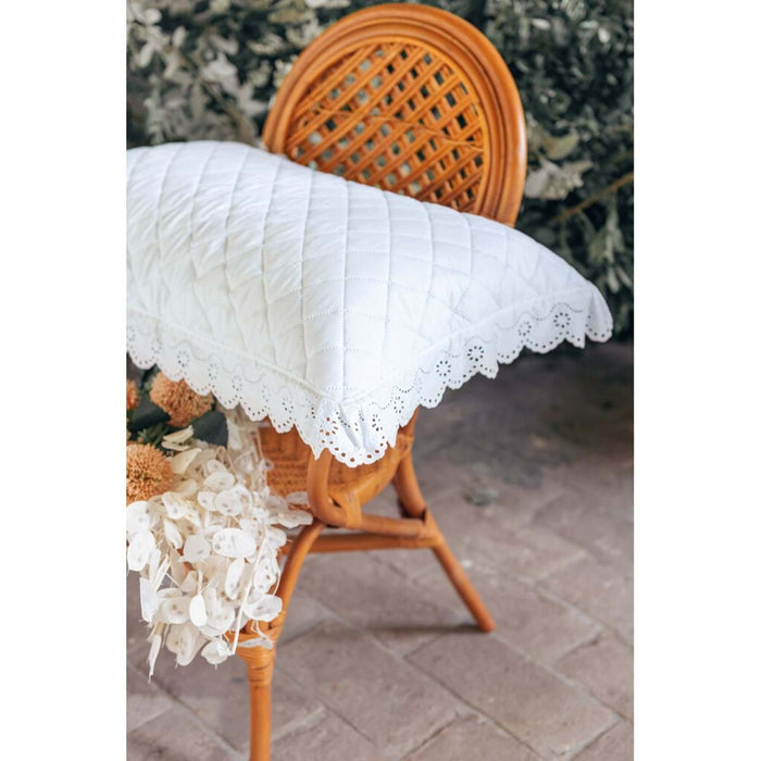 Set 2 Copriguanciali Bianchi 50x80 cm in Microfibra con Pizzo – Blanc Mariclò