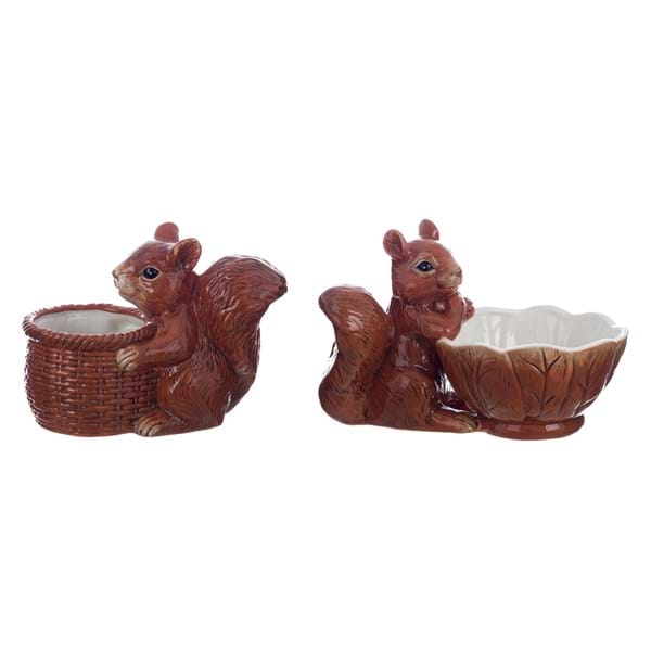 Scoiattolo in Ceramica con Contenitore 29 cm – Collezione Octavia Blanc Mariclò