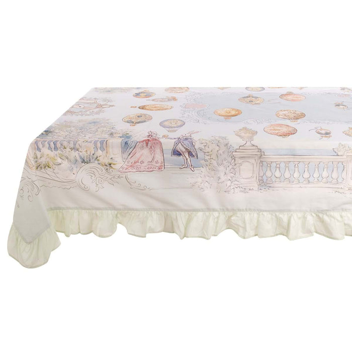 Tovaglia 180x260 cm con Gala 10 cm – Rococo Collection Blanc Mariclò