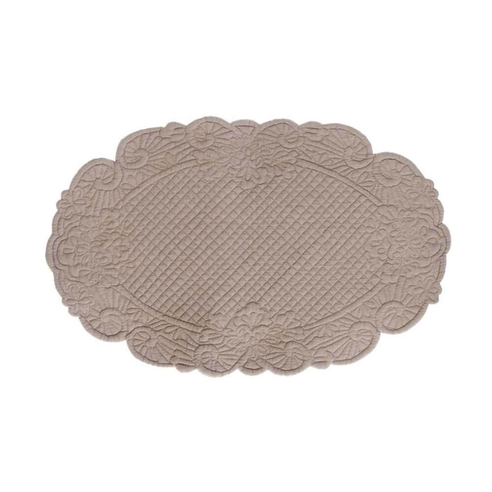 Tovaglietta Ovale in Cotone Beige 20x30 cm Trapuntata | Blanc MariClo'