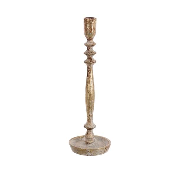 Portacandela Memoriae Blanc Mariclò in Metallo Anticato H 31 cm