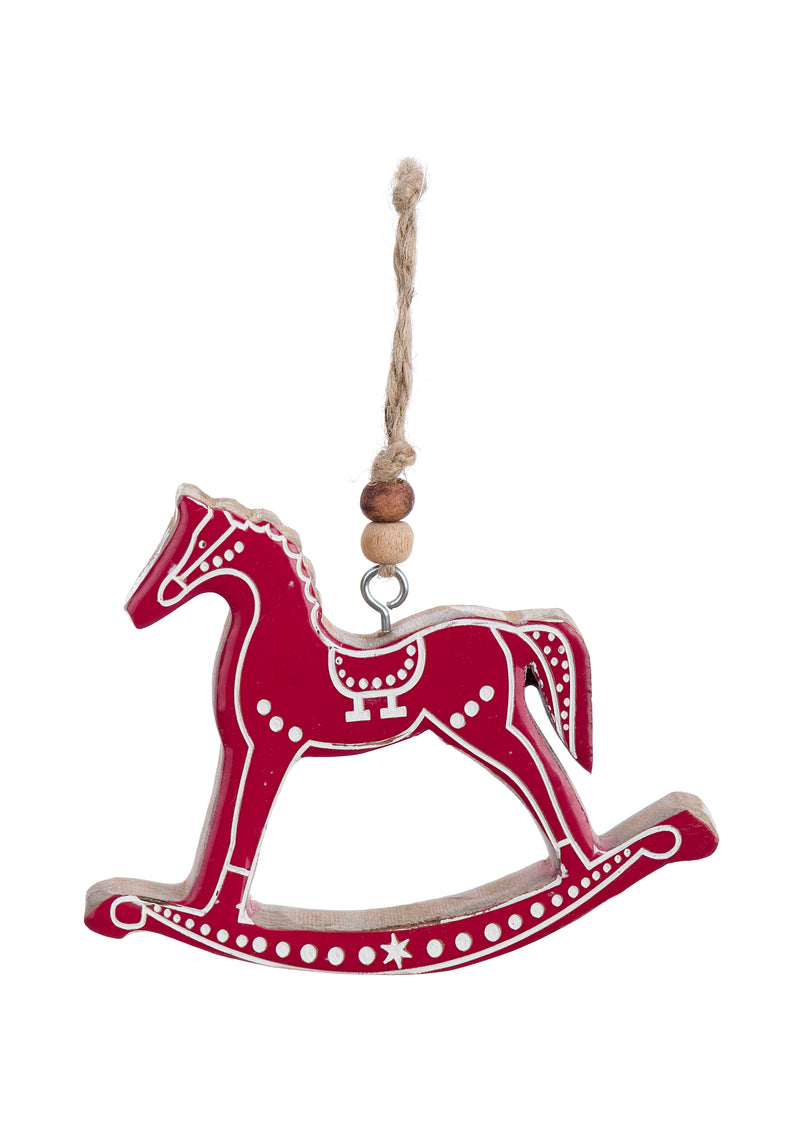 Cavallino a Dondolo da Appendere Blanc MariClo in Legno 11x1,5x9,5 cm