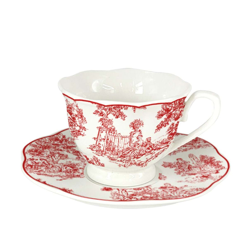 Set 6 Tazze Caffè Boudoir con Piattino Rosso Blanc Mariclò