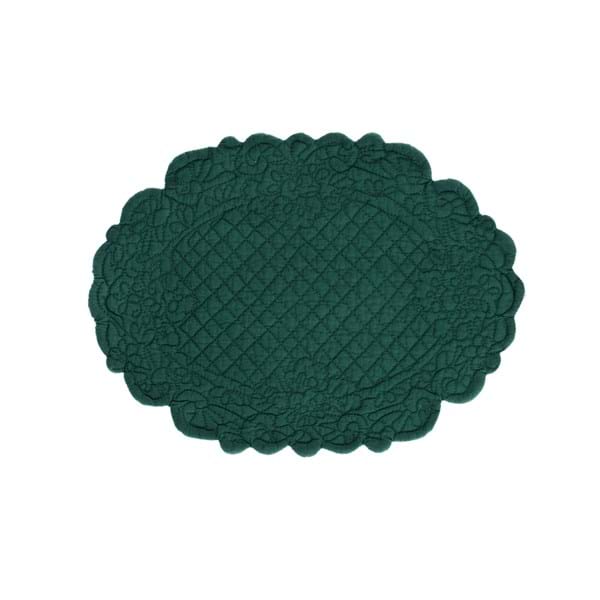 Tovaglietta ovale verde trapuntata 30 x 20 cm - Blanc Mariclò