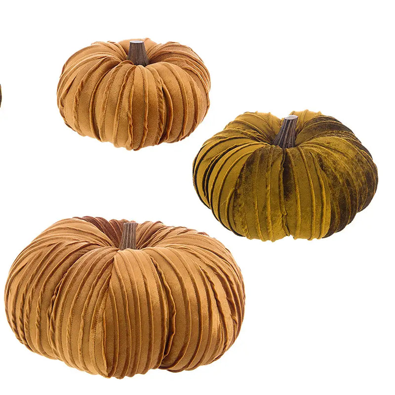 Zucca decorativa in velluto autunnale – 3 misure disponibili - Blanc Mariclò