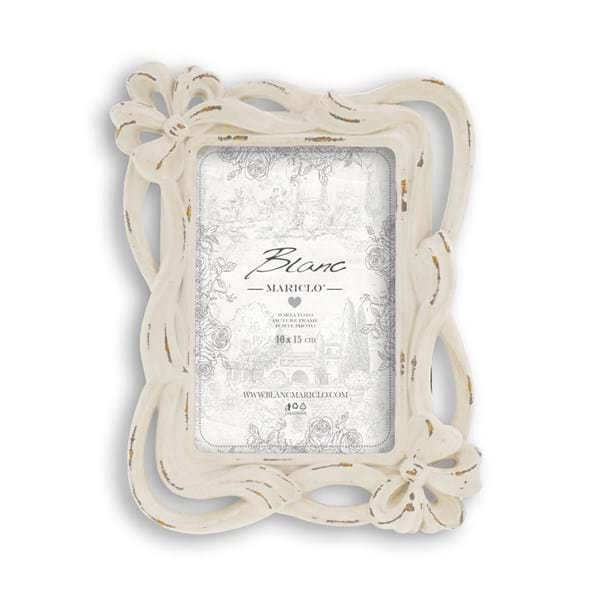 Portafoto romantico crema con fiocchi per foto in 2 misure - Blanc Mariclò