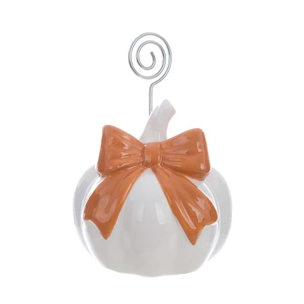Segnaposto Zucca con Fiocco Blanc Mariclò 6x6x9 cm