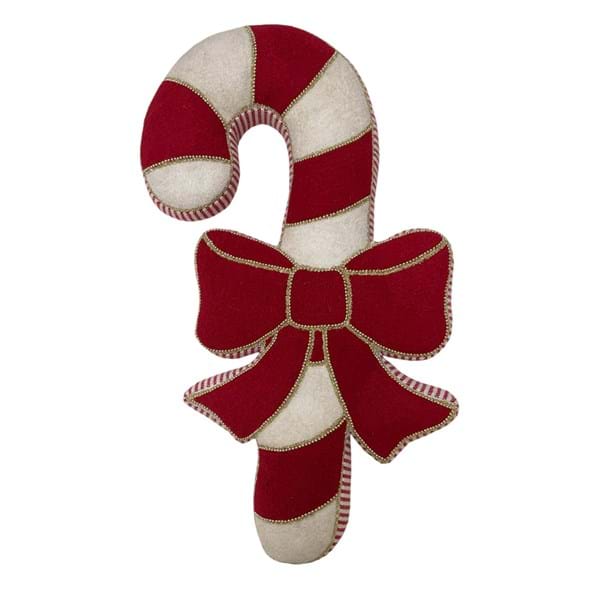 Cuscino natalizio Candy Cane con fiocco rosso 30 x 48 cm- Blanc Mariclò