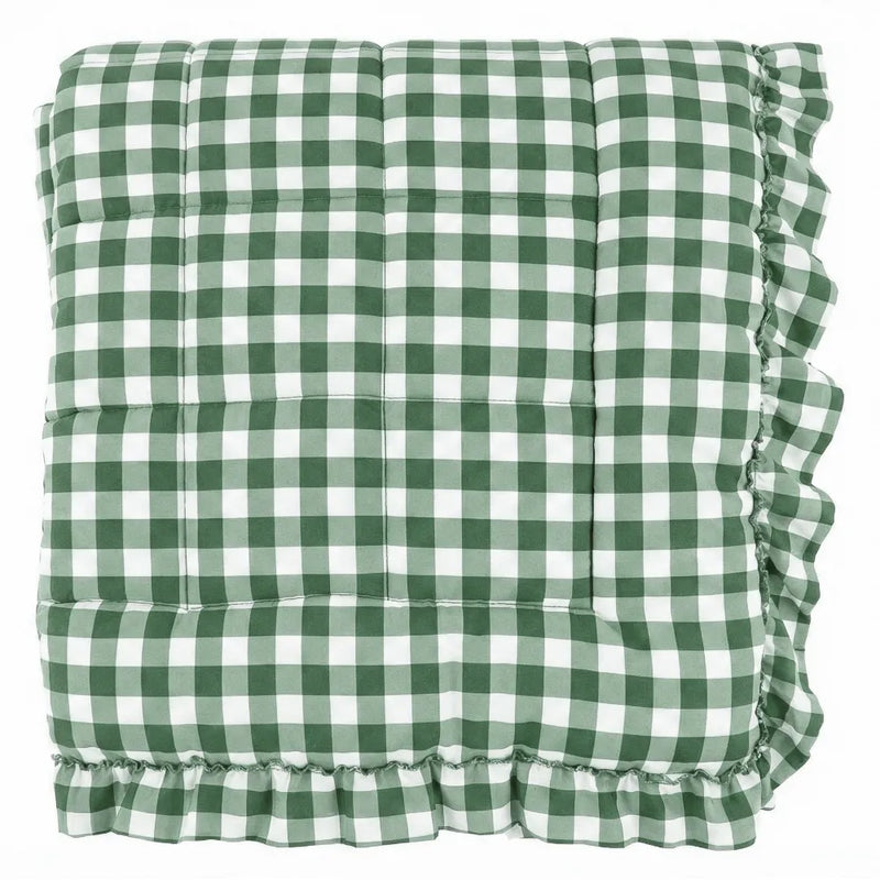 Trapunta Matrimoniale Vichy Verde con Gala 250x250 cm Blanc Mariclò