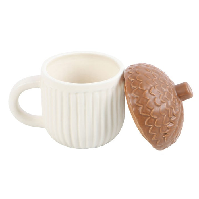 Tazza Ghianda con Coperchio in Ceramica per Tè e Tisane