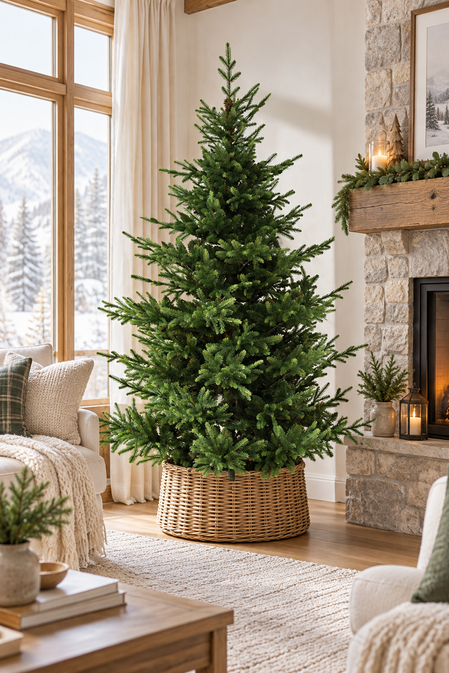 Albero di Natale artificiale St. Moritz H 180 cm Ø 145 cm