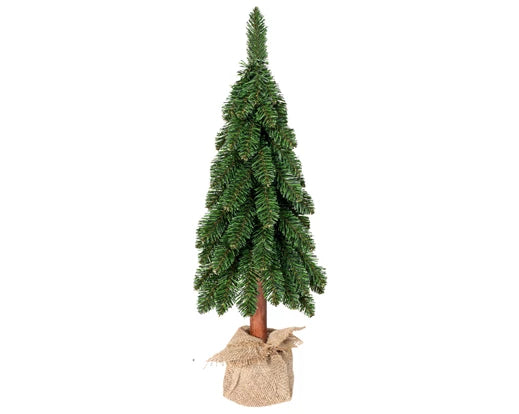 Sapin avec sac en jute H 65 cm