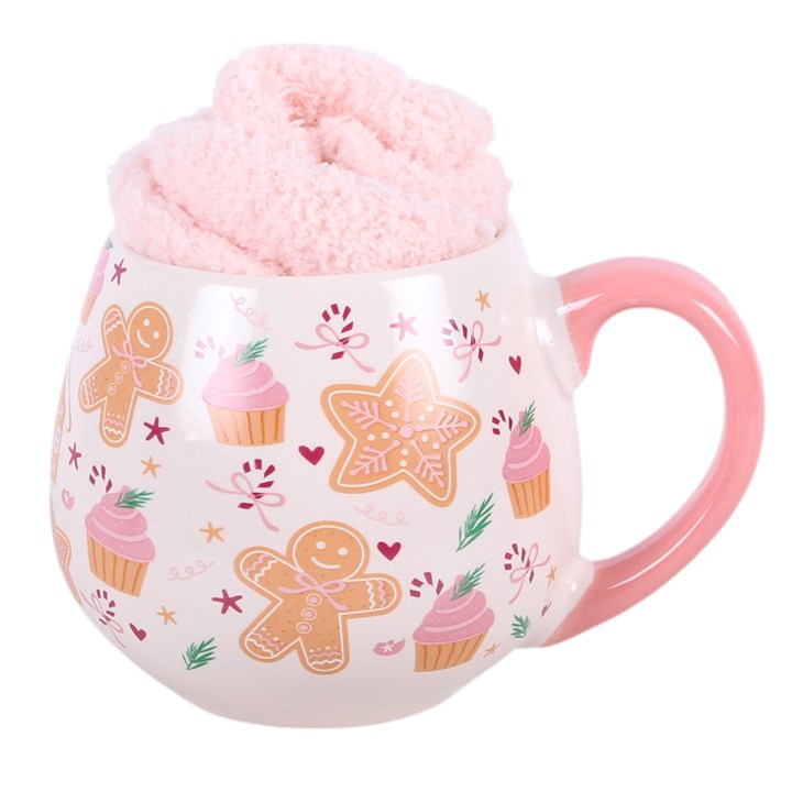 Set Regalo Natalizio Tazza e Calzini Sugarplum Bakery 500 ml