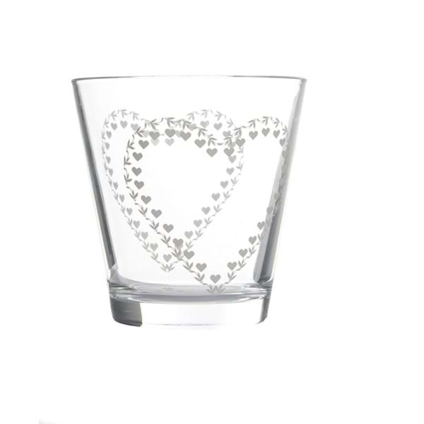 Coffret de 6 verres avec coeur Nadia - Blanc Mariclò