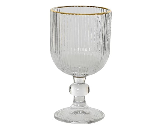 Set di 6 bicchieri in vetro con bordo oro