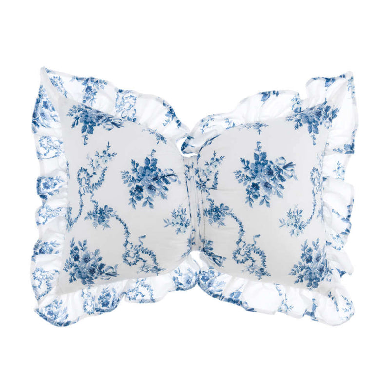 Cuscino Romantico a Fiocco Azzurro 35x50 cm Blanc Mariclò