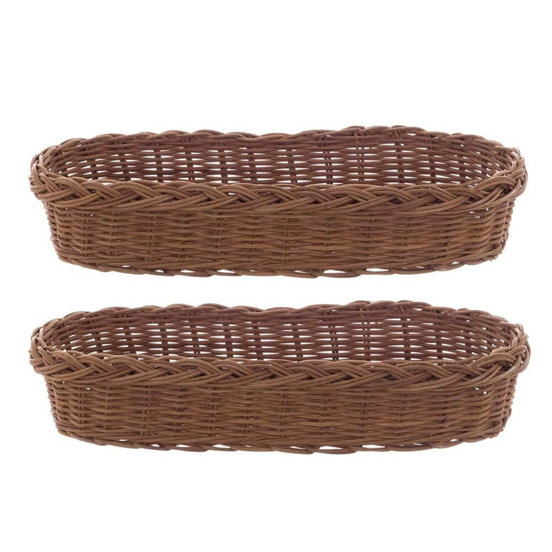 Set di 2 vassoi in rattan intrecciato Leonora Blanc Mariclò