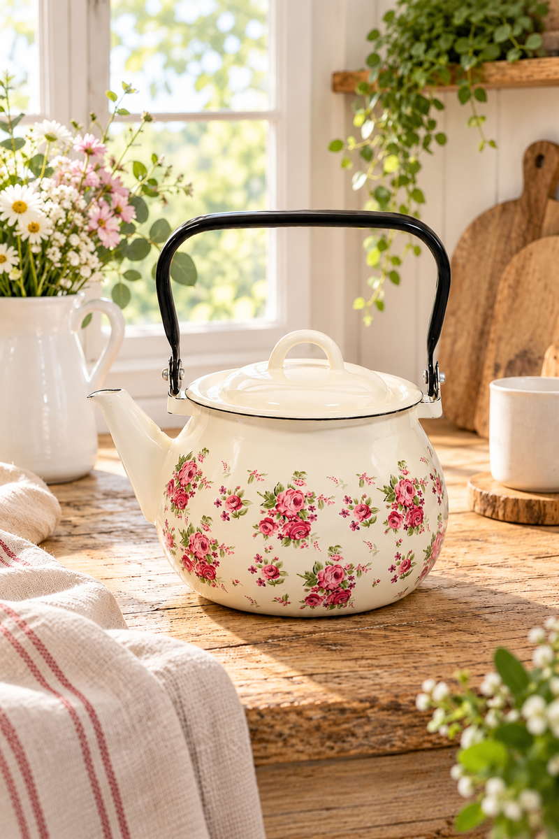 Bollitore Smaltato Bella 2,5 L Isabelle Rose con Rose Rosa